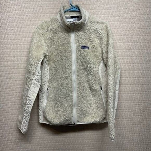 Patagonia Retro-X Beige Full Zip Deep Pile Fleece Sherpa Jacket Womens XL